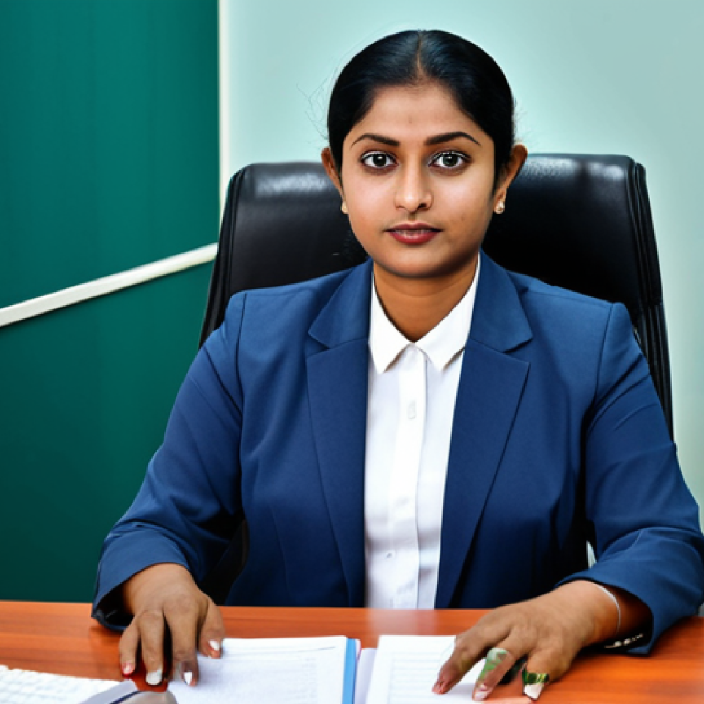 **
A professional Bangladeshi businesswoman in a modest business suit, sitting at a desk in a modern Dhaka office, fully clothed, appropriate attire, safe for work, perfect anatomy, natural proportions, professional photography, high quality, modest, family-friendly.
**